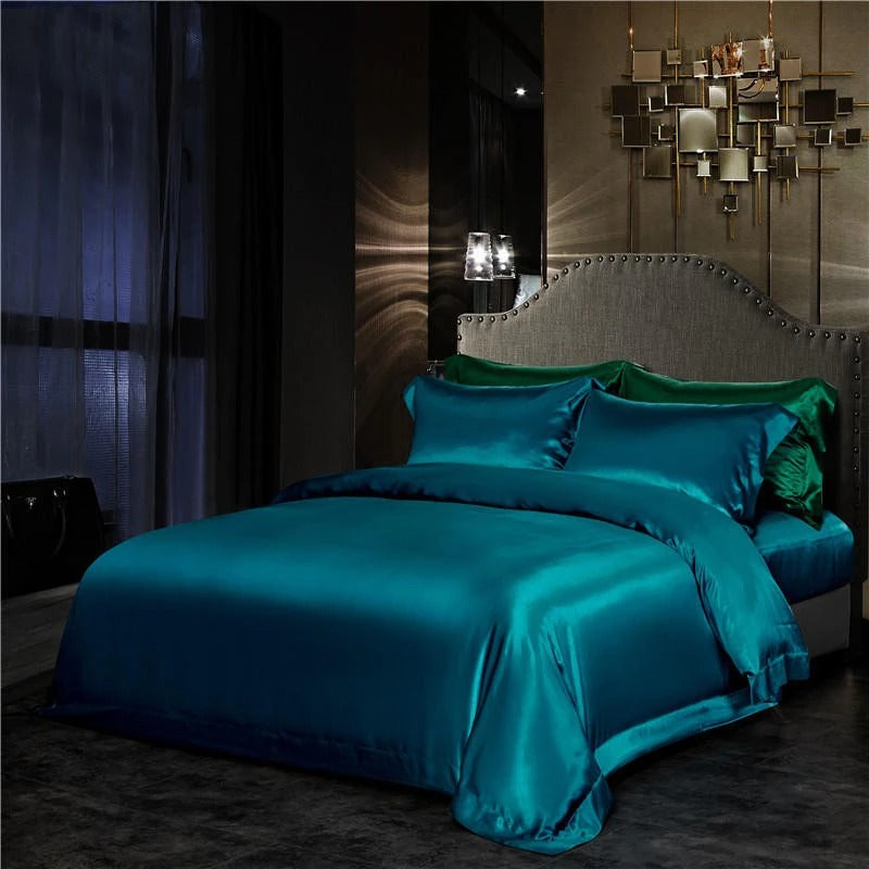 Aqua Marine Silk Bedding Set