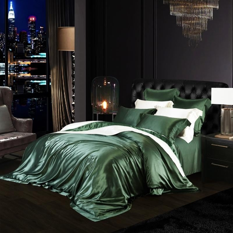 Rifle Green Silk Bedding Set