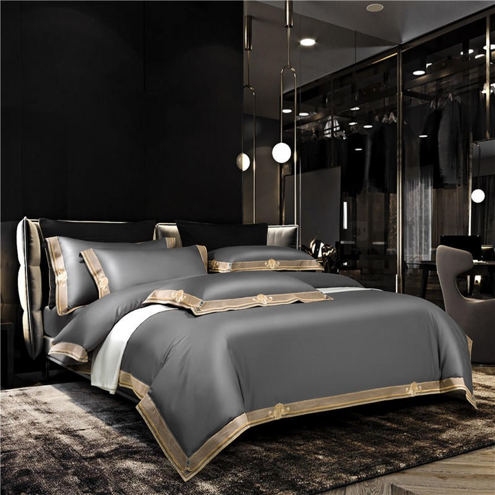 Trendy grijs beddengoedset