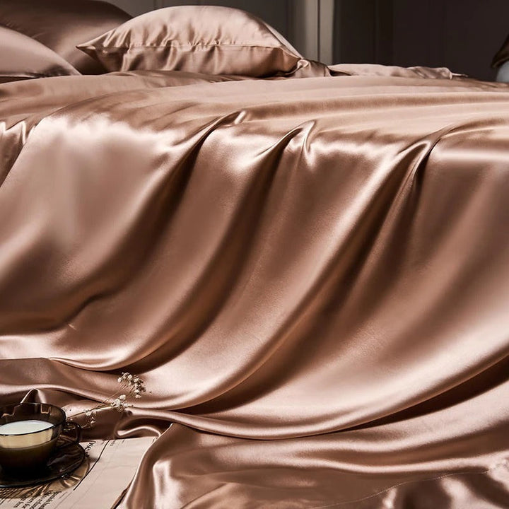 Rose Gold Silk Bedding Set