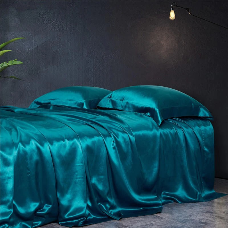 Aqua Marine Silk Bedding Set