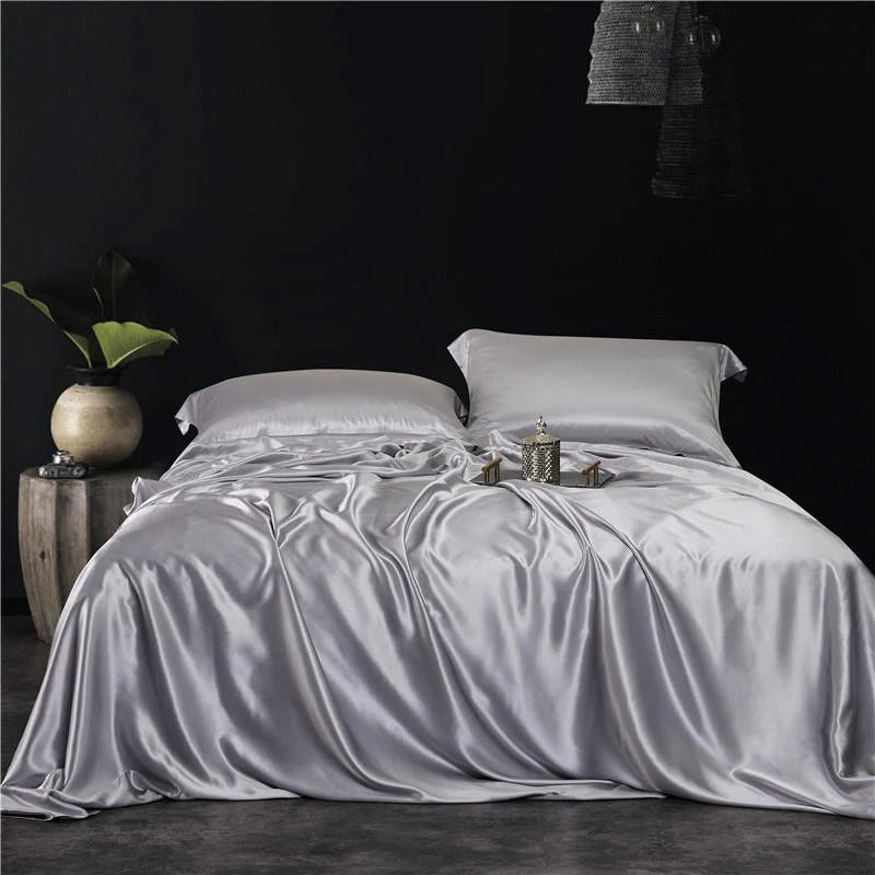 Sonic Silver Silk Bedding Set