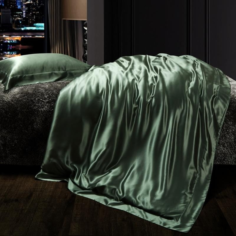 Rifle Green Silk Bedding Set