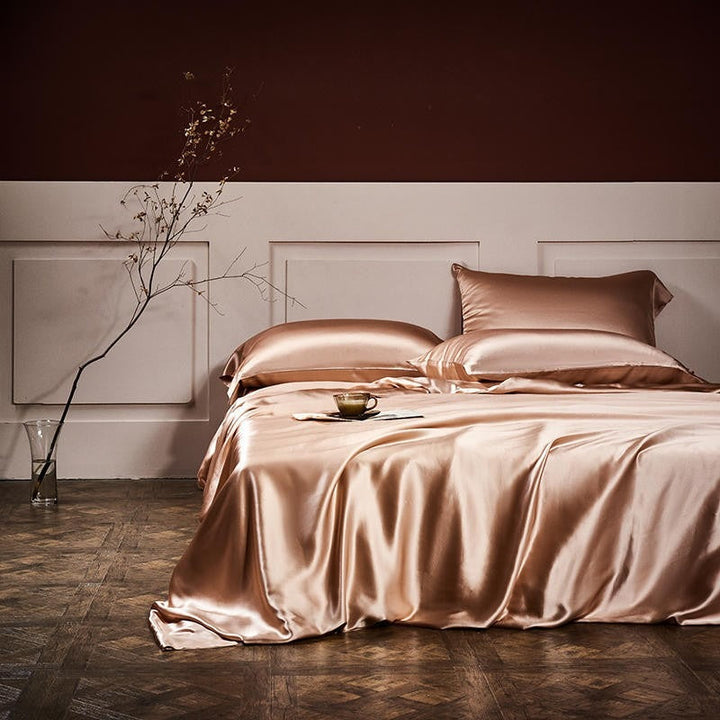 Rose Gold Silk Bedding Set