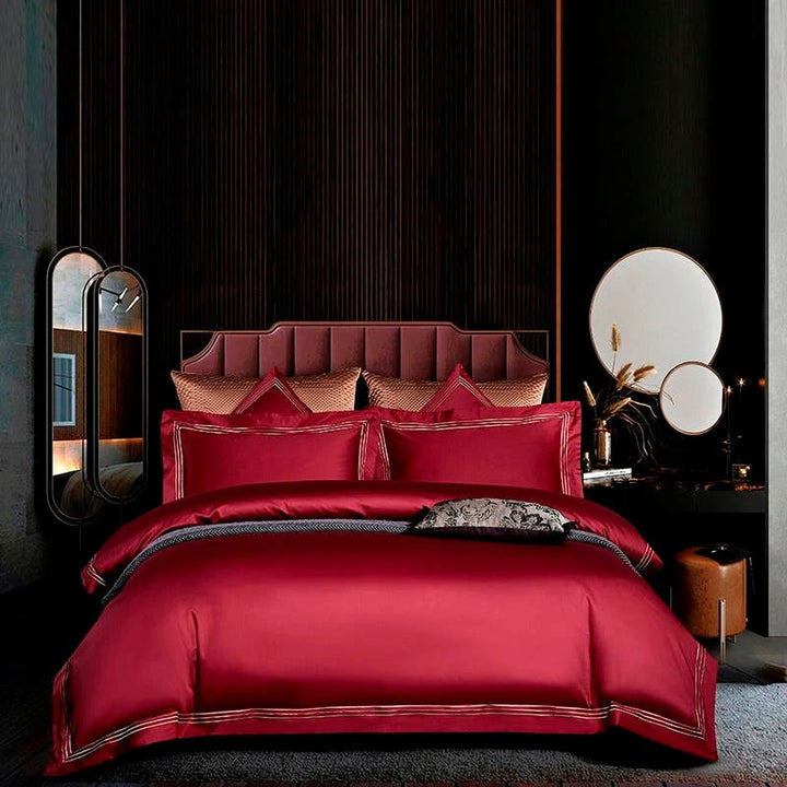 Crimson Red Bedding Set