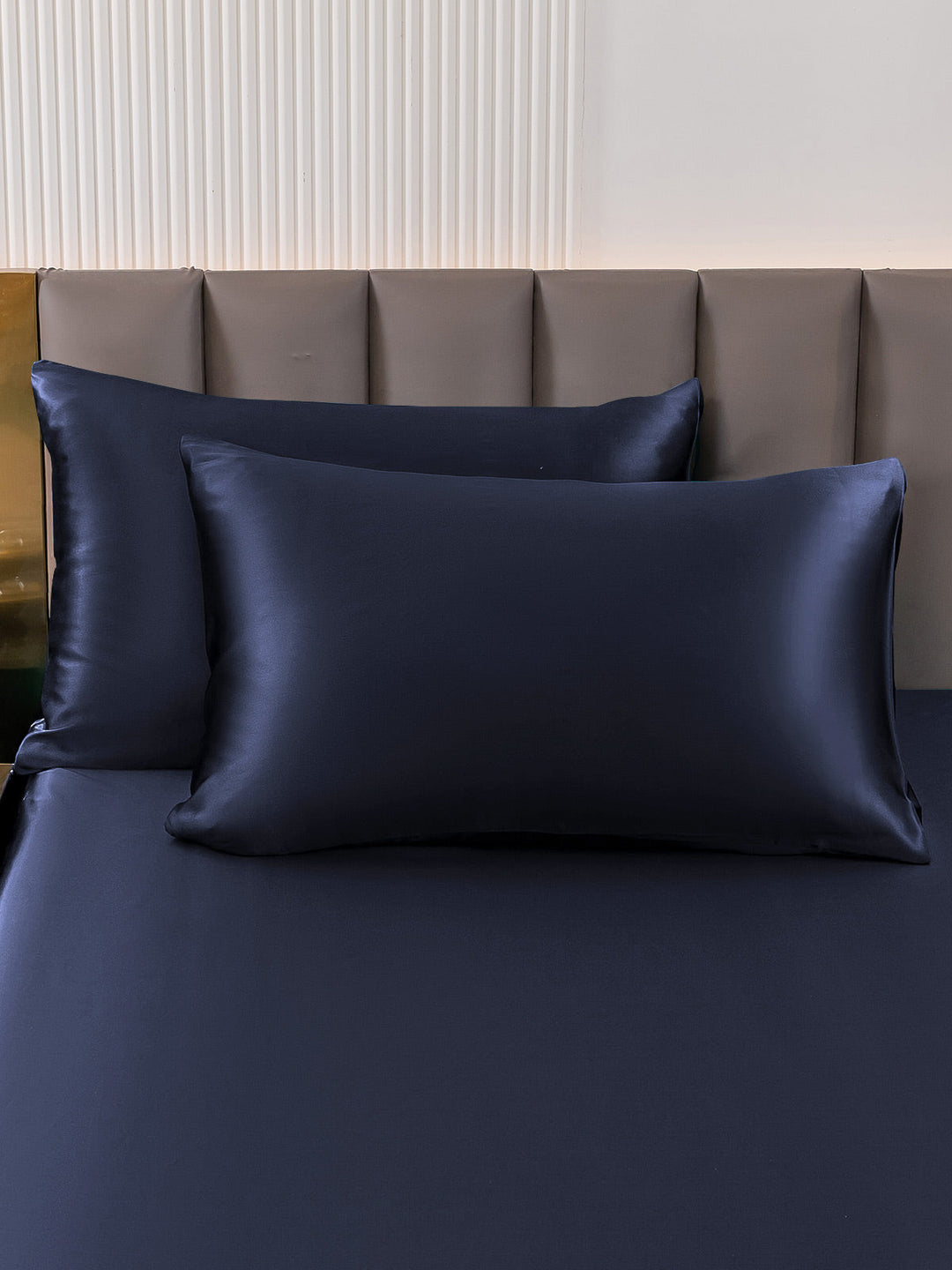 Dark Blue 2 Piece Pure Silk Pillowcase