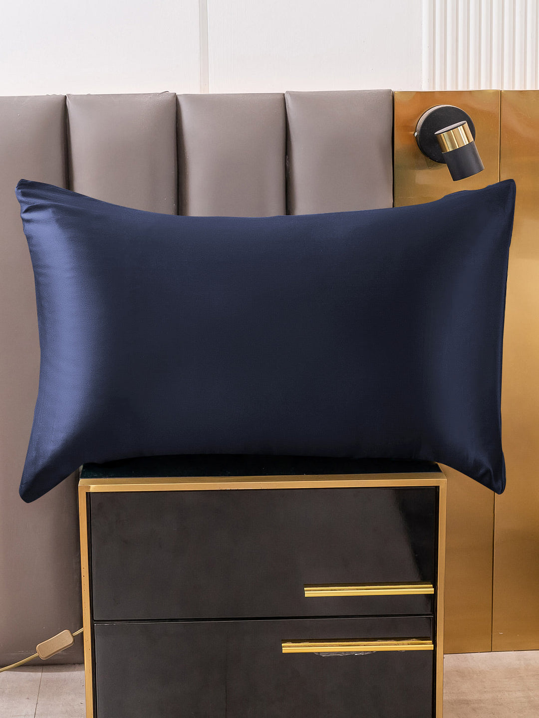 Dark Blue 2 Piece Pure Silk Pillowcase