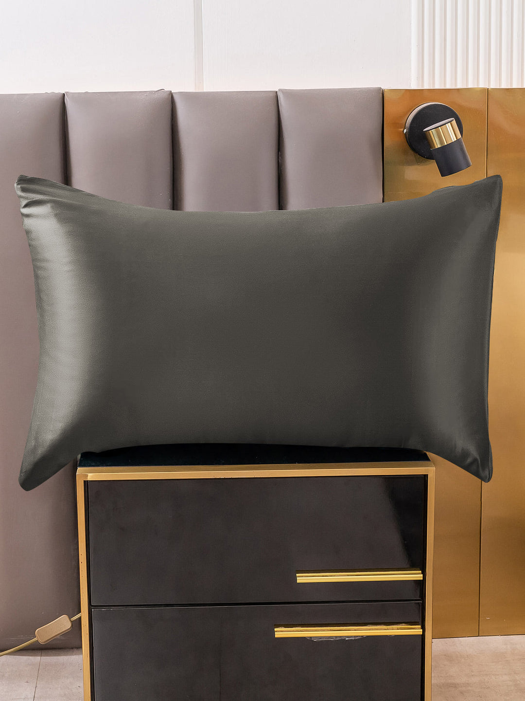 Dark Gray 2 Piece Pure Silk Pillowcase