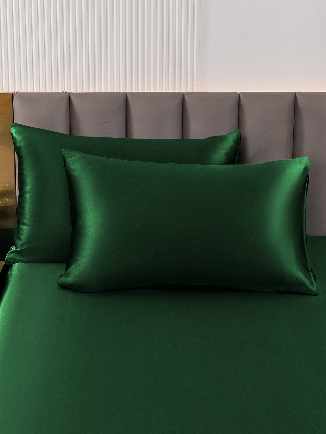 Dark Green 2 Piece Pure Silk Pillowcase