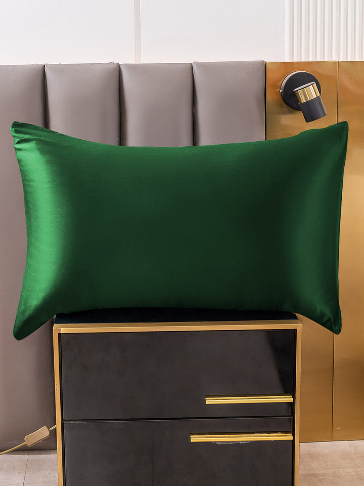 Dark Green 2 Piece Pure Silk Pillowcase