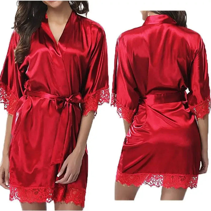 Opulisa | Women's Silk Satin Kimono Robe