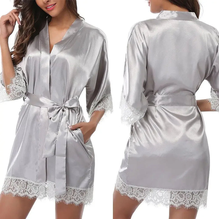 Opulisa | Women's Silk Satin Kimono Robe