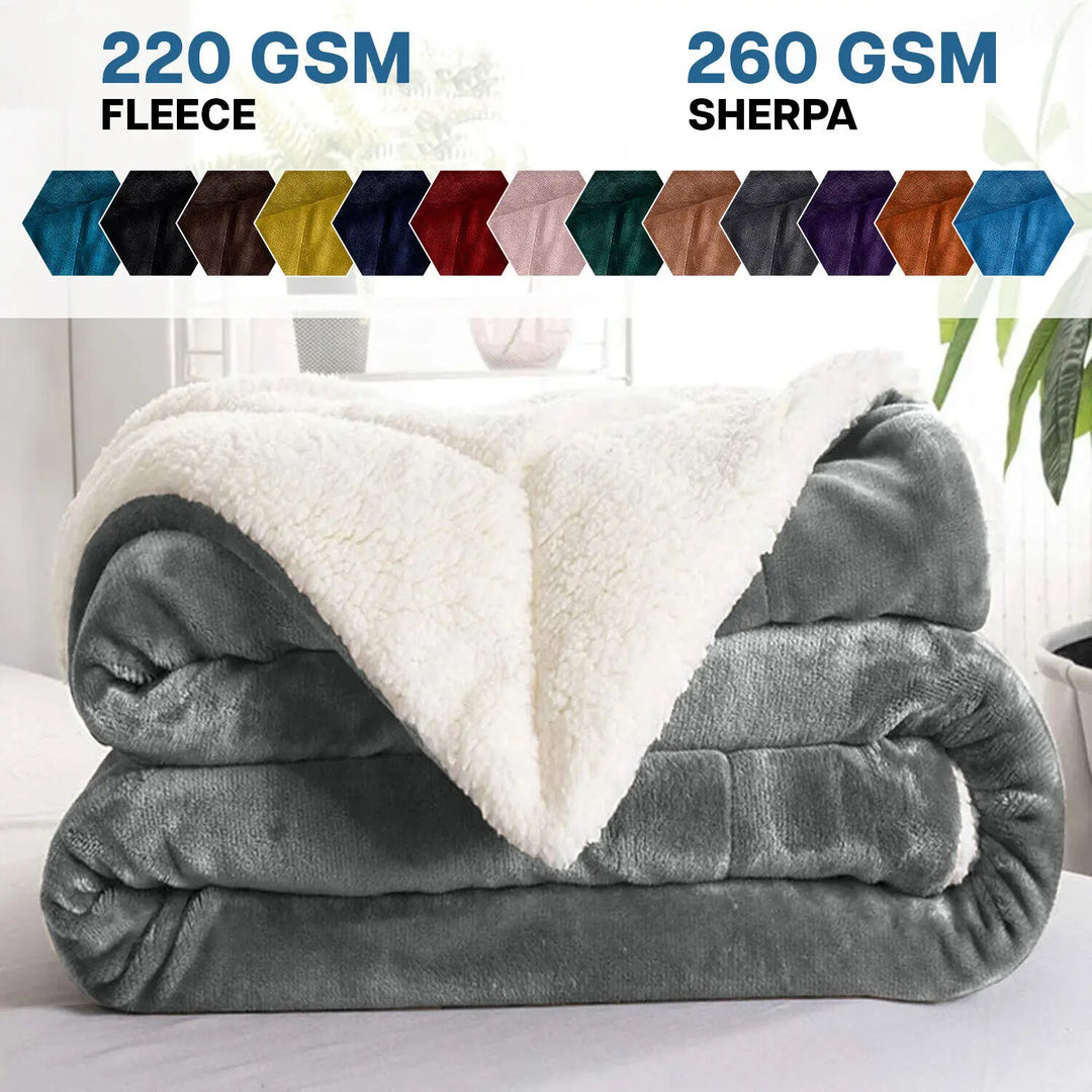 FluffHaven | Soft and Reversible Sherpa Fleece Blanket