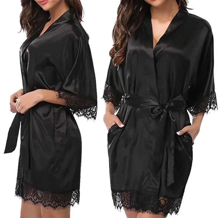 Opulisa | Women's Silk Satin Kimono Robe