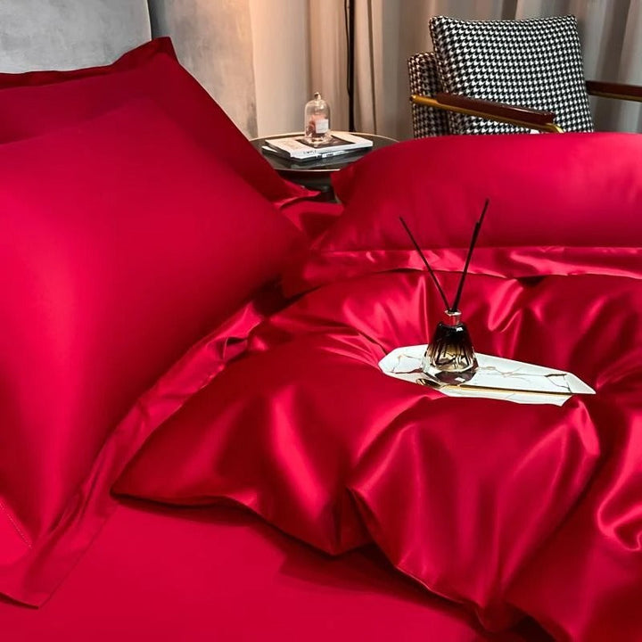 Red Silky Bedding Set