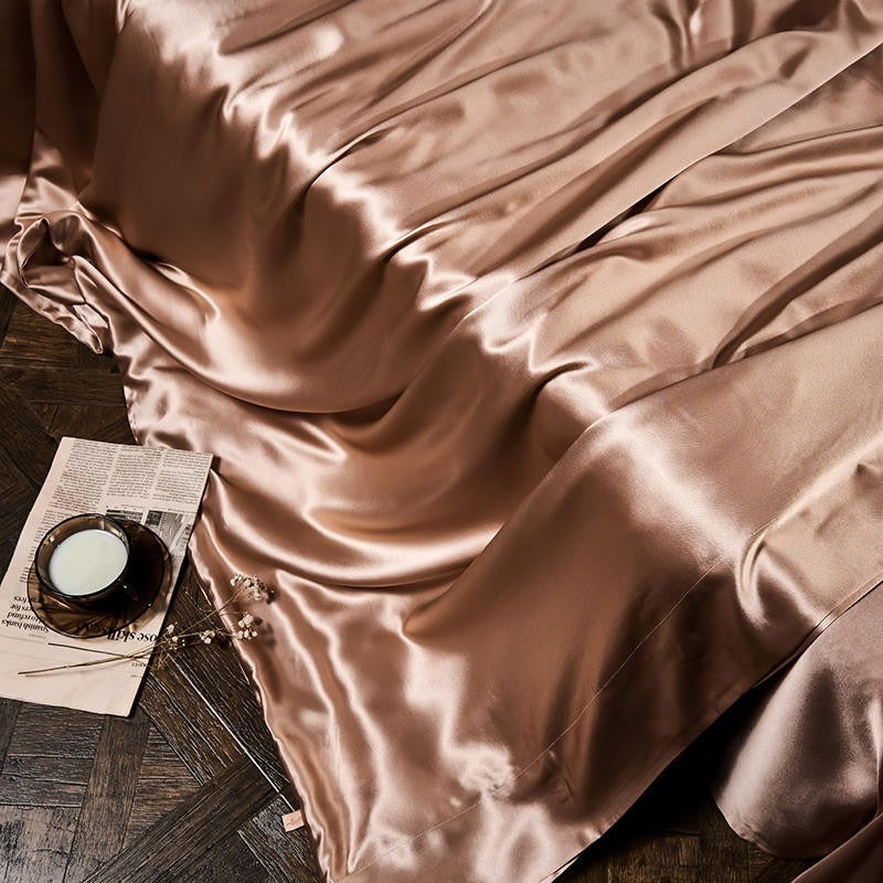 Rose Gold Silk Bedding Set