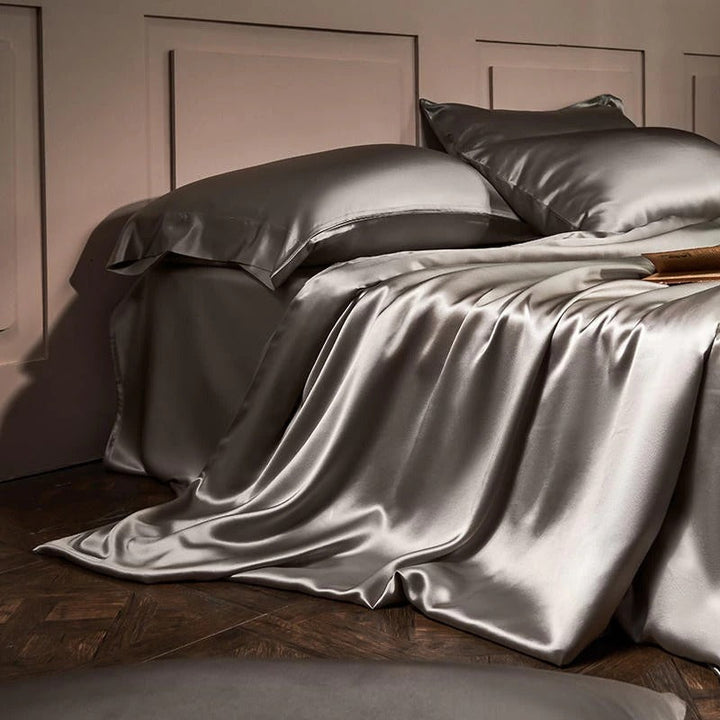 Grey Silk Bedding Set