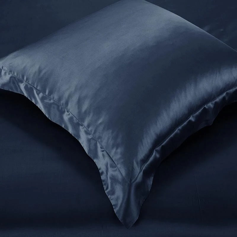 Navy Blue Silk Bedding Set