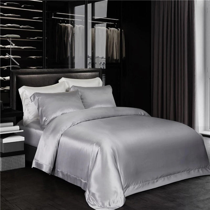 Sonic Silver Silk Bedding Set