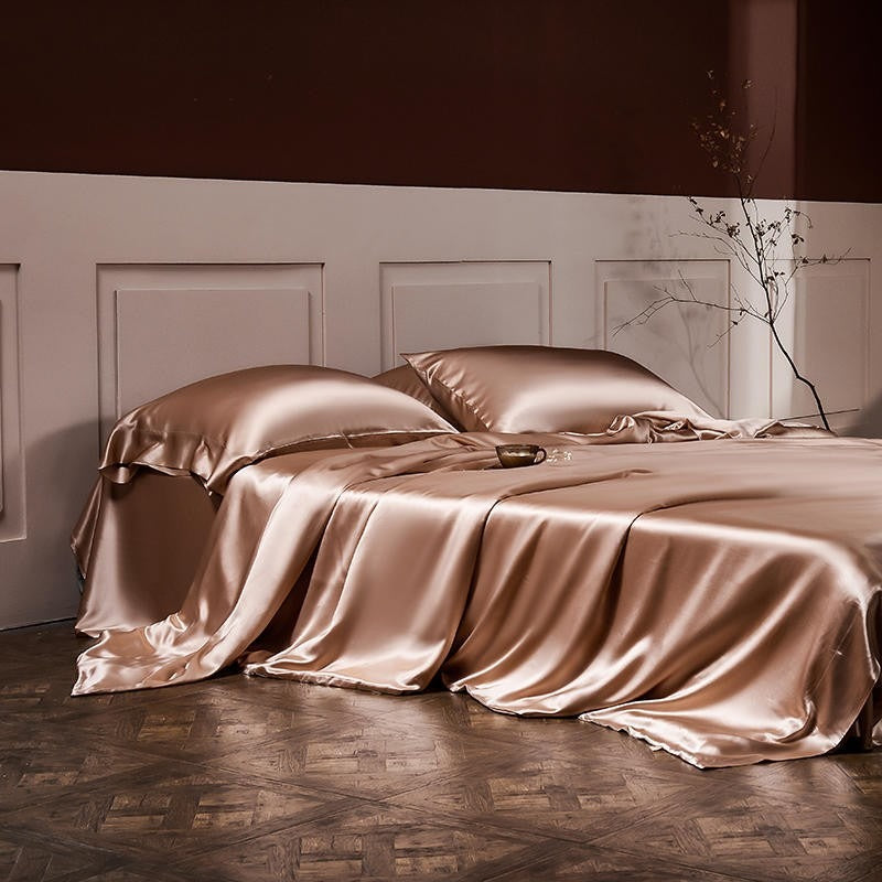 Rose Gold Silk Bedding Set