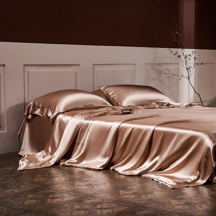 Rose Gold Silk Bedding Set