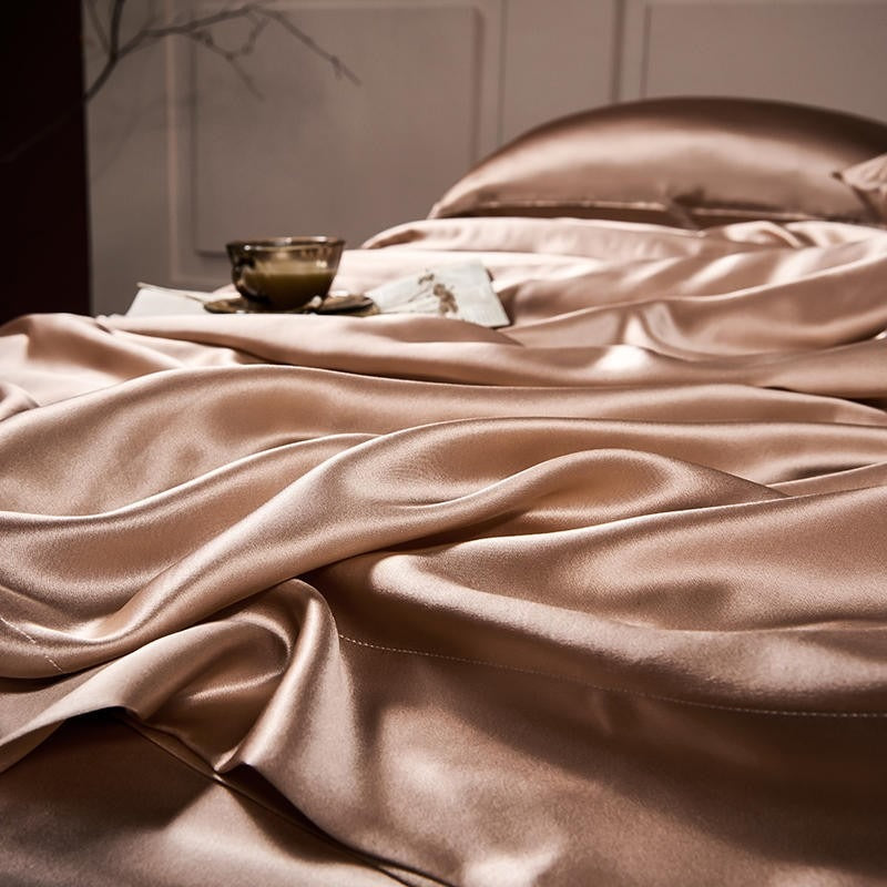 Rose Gold Silk Bedding Set