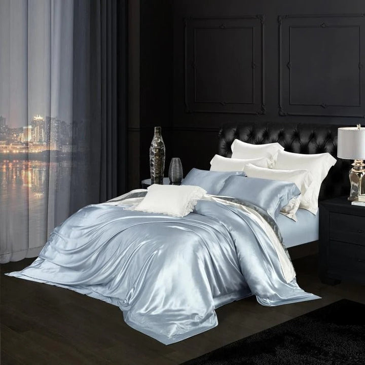 Bali Blue Silk Bedding Set