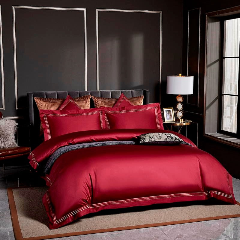 Crimson Red Bedding Set