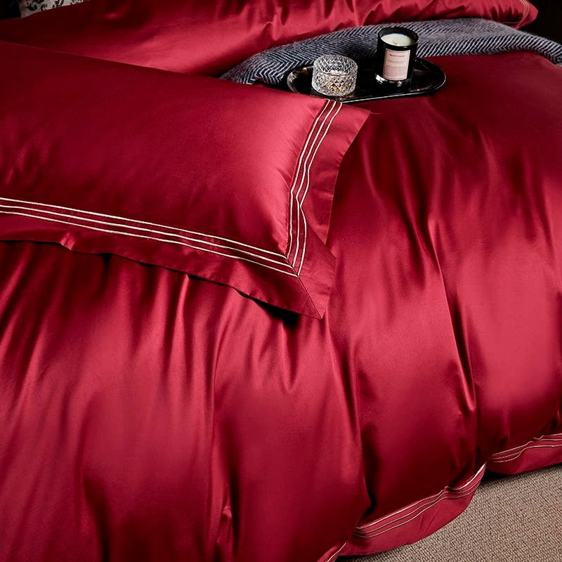 Crimson Red Bedding Set