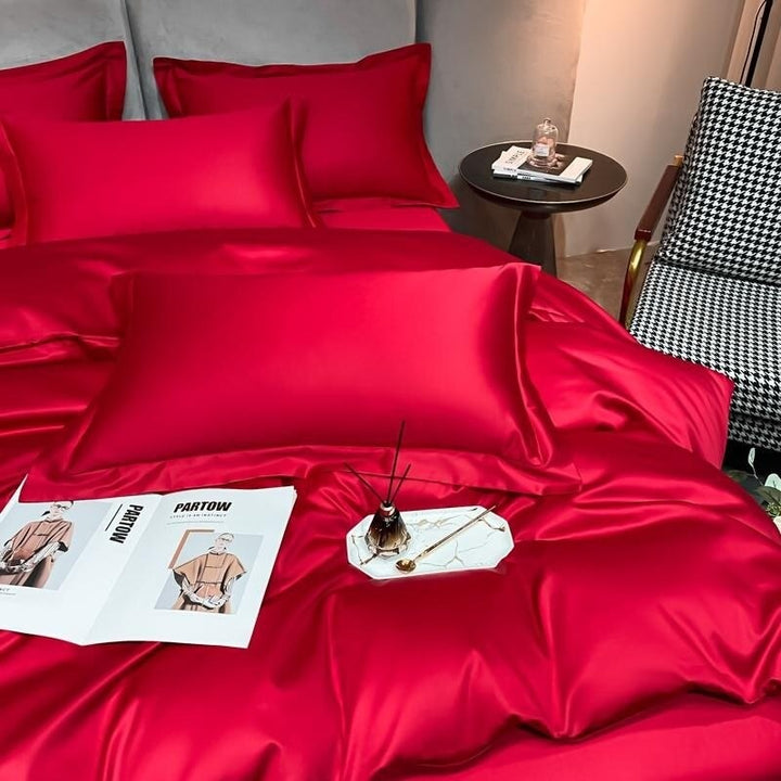 Red Silky Bedding Set